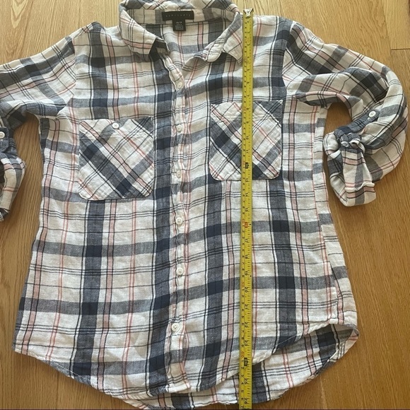 SANCTUARY ANTHROPOLOGIE PLAID BUTTON FRONT SHIRT - XS - Picture 9 of 10